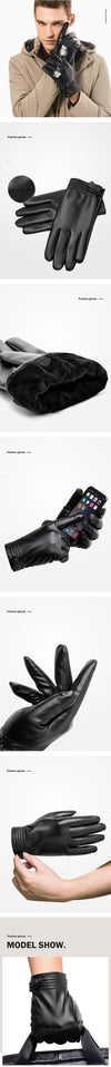 Leather Gloves PU Windproof