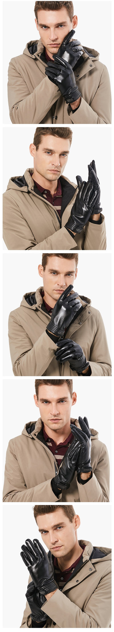 Leather Gloves PU Windproof